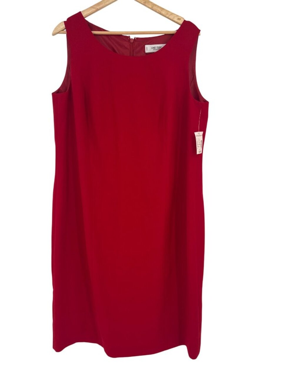 Jones Studio Womens Sleeveless Red Dress Size 14W plus lined new